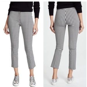 Theory Women's Black White Gingham Check‎ Cropped Pants Sz. 4